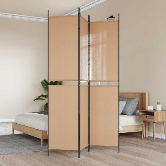 3-Panel Room Divider Beige 150 x 220 cm Fabric
