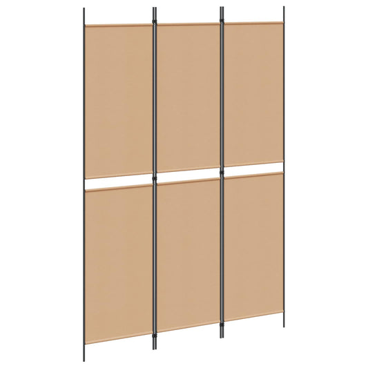 3-Panel Room Divider Beige 150 x 220 cm Fabric