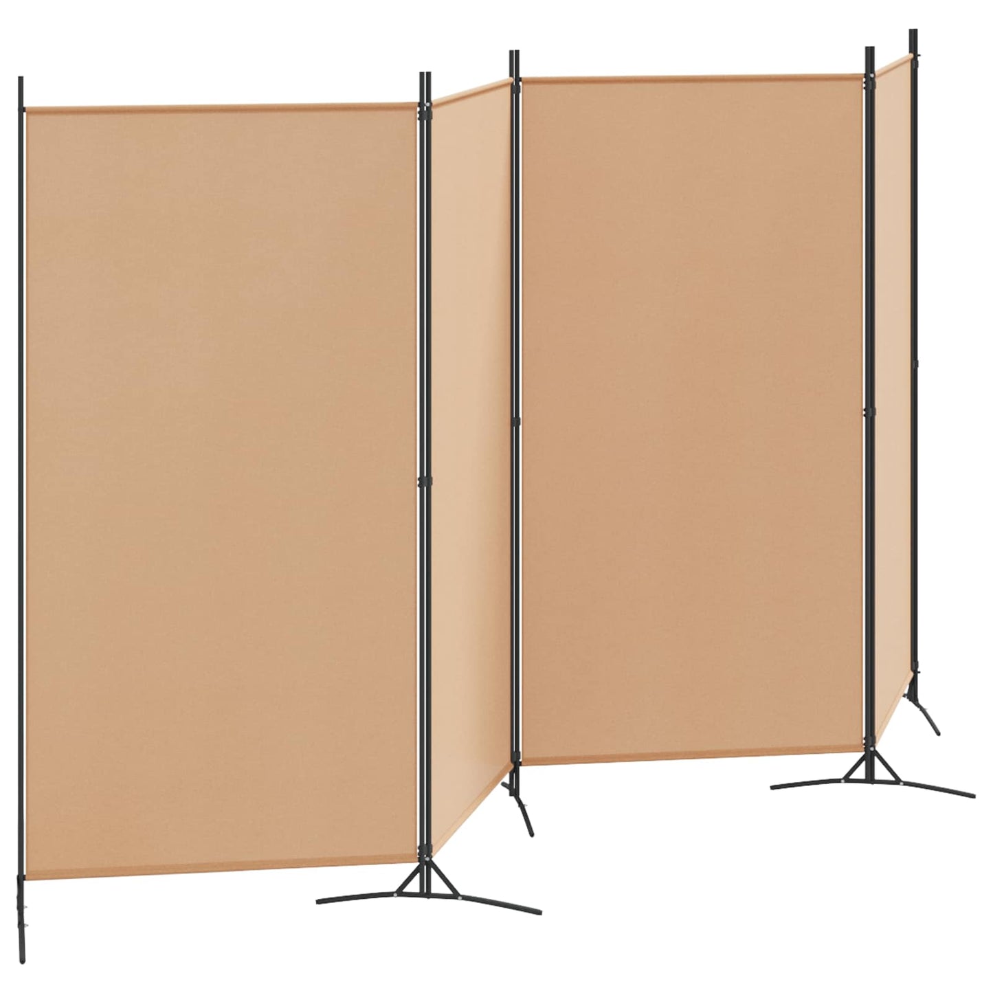 4-Panel Room Divider Beige 136.22 x 70.87 in Fabric