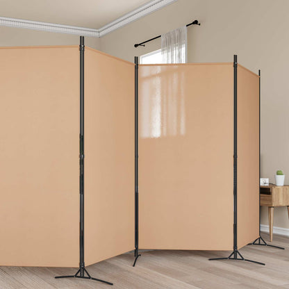 5-Panel Room Divider Beige 170.47 x 70.87 in Fabric