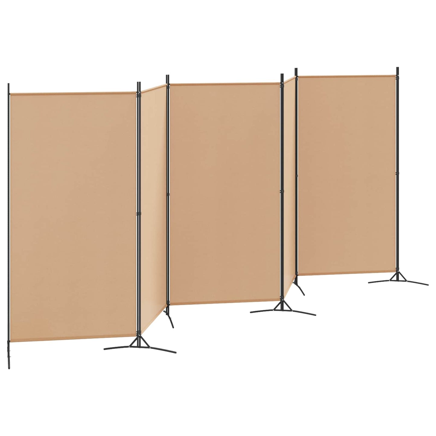 5-Panel Room Divider Beige 170.47 x 70.87 in Fabric