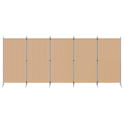5-Panel Room Divider Beige 170.47 x 70.87 in Fabric