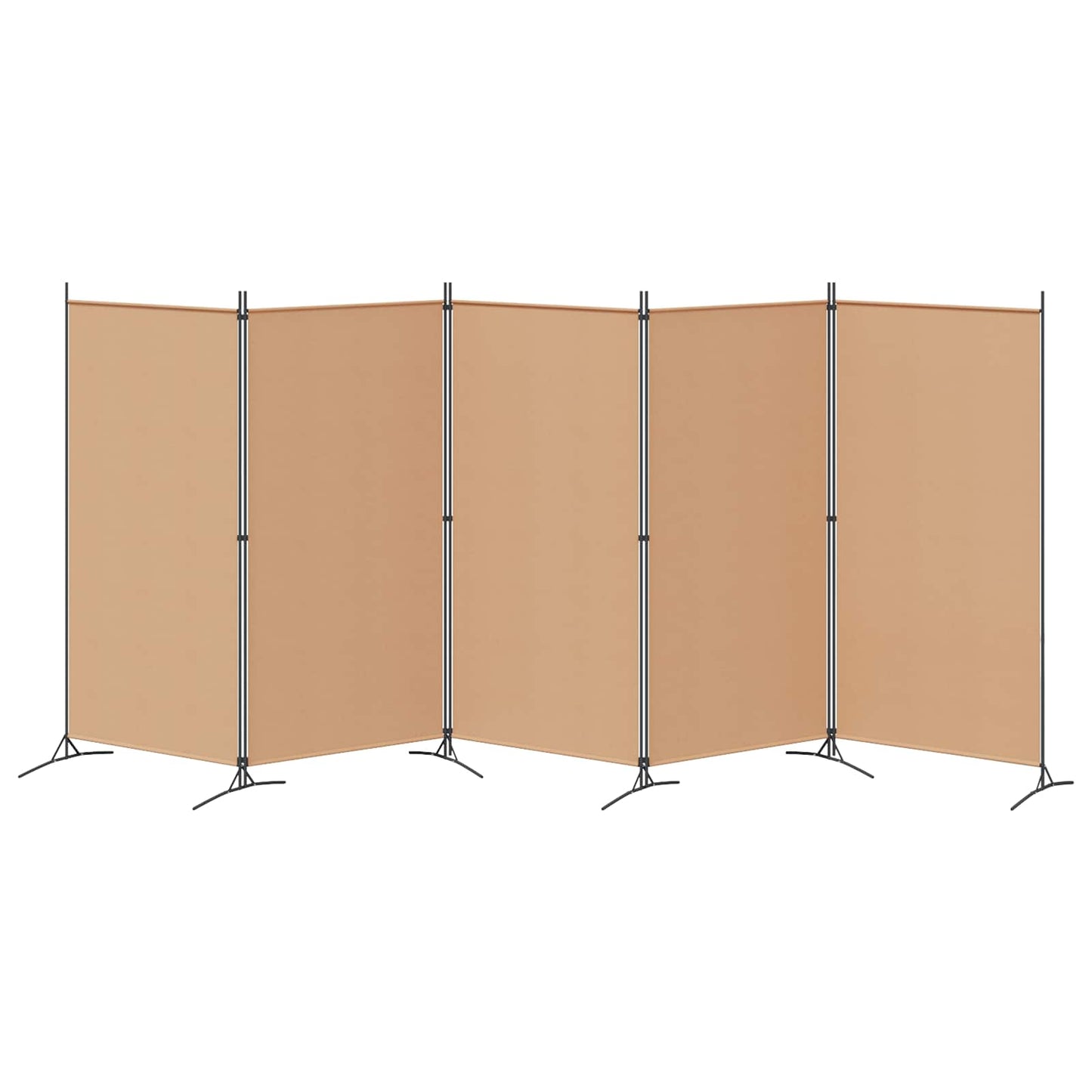5-Panel Room Divider Beige 170.47 x 70.87 in Fabric