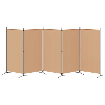 5-Panel Room Divider Beige 170.47 x 70.87 in Fabric