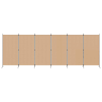 6-Panel Room Divider Beige 204.72 x 70.87 in Fabric