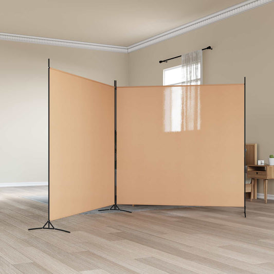 2-Panel Room Divider Beige 137.01 x 70.87 in Fabric