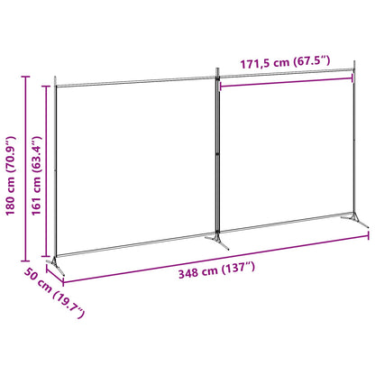 2-Panel Room Divider Beige 137.01 x 70.87 in Fabric