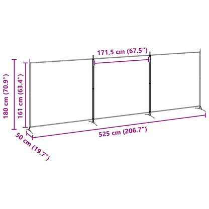 4-Panel Room Divider Beige 206.69 x 70.87 in Fabric