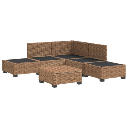 6 pcs Rattan Lounge Set with Cushions GENDT Natural Rattan