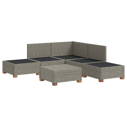 6 pcs Rattan Lounge Set with Cushions GENDT Natural Rattan