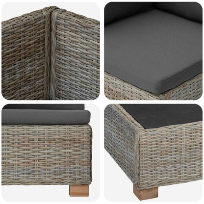 4 pcs Rattan Lounge Set with Cushions GENDT Natural Rattan
