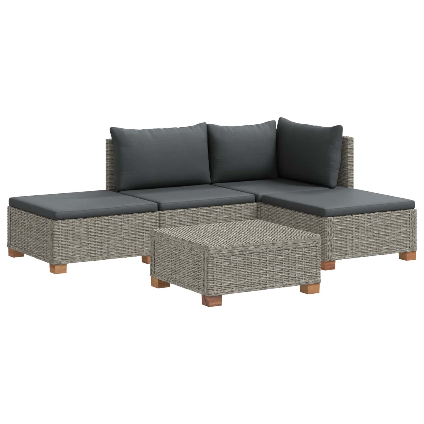 4 pcs Rattan Lounge Set with Cushions GENDT Natural Rattan