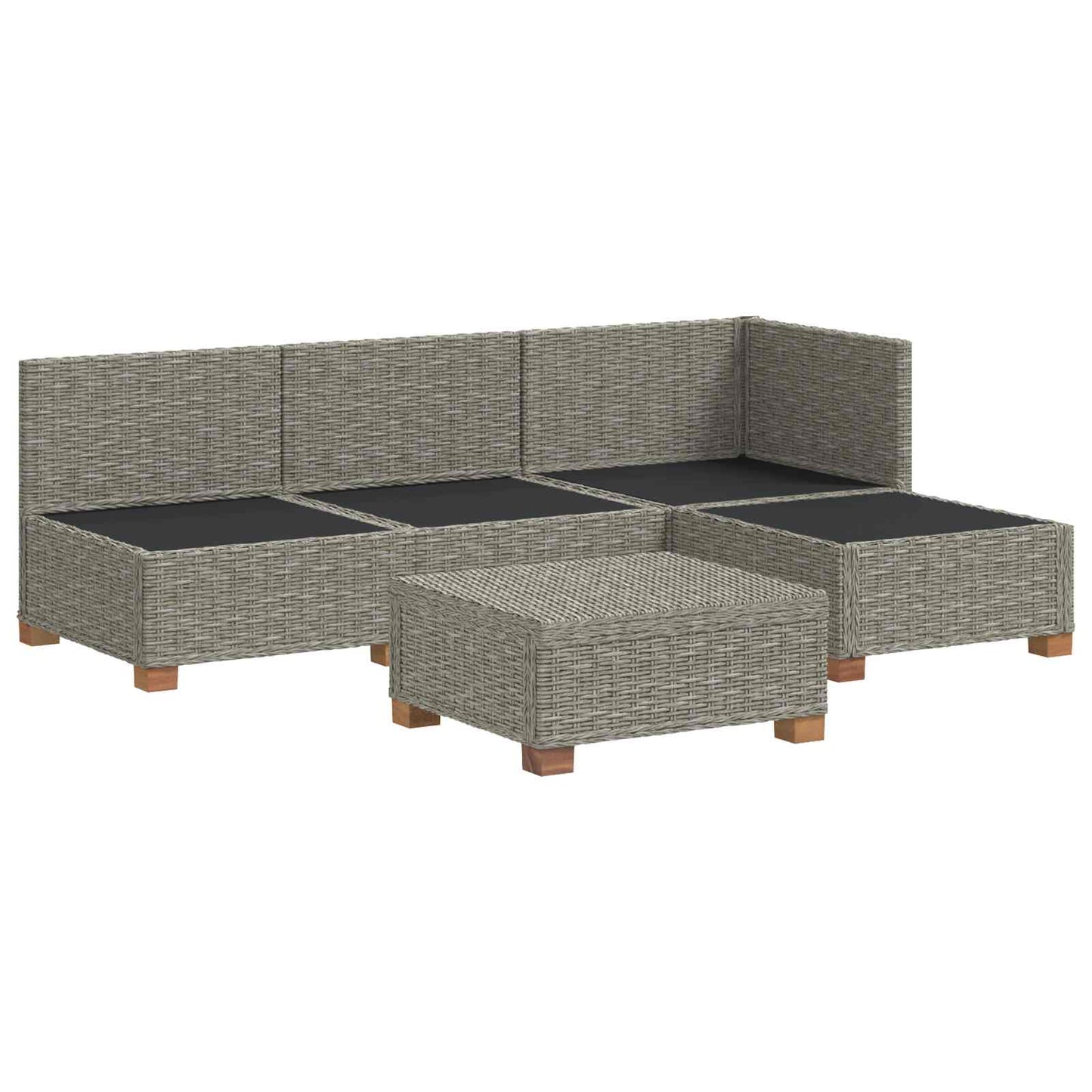 5 pcs Rattan Lounge Set with Cushions GENDT Natural Rattan