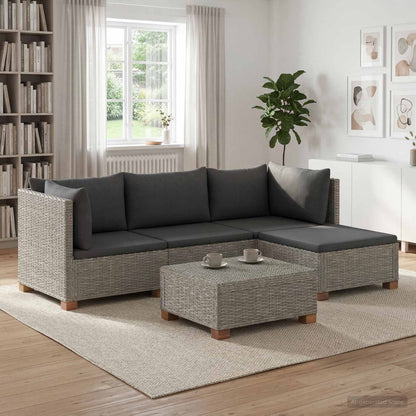 5 pcs Rattan Lounge Set with Cushions GENDT Natural Rattan