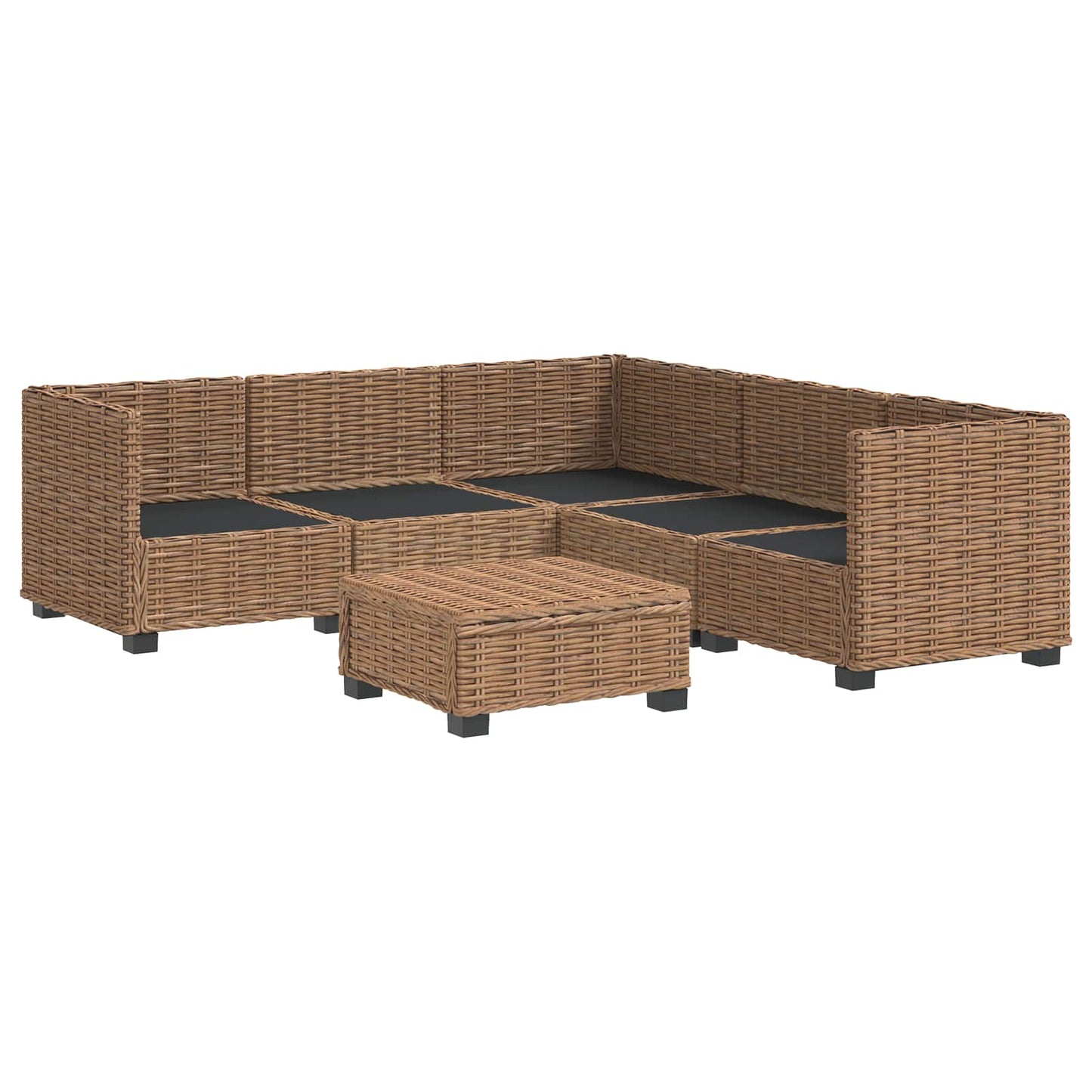 6 pcs Rattan Lounge Set with Cushions GENDT Natural Rattan