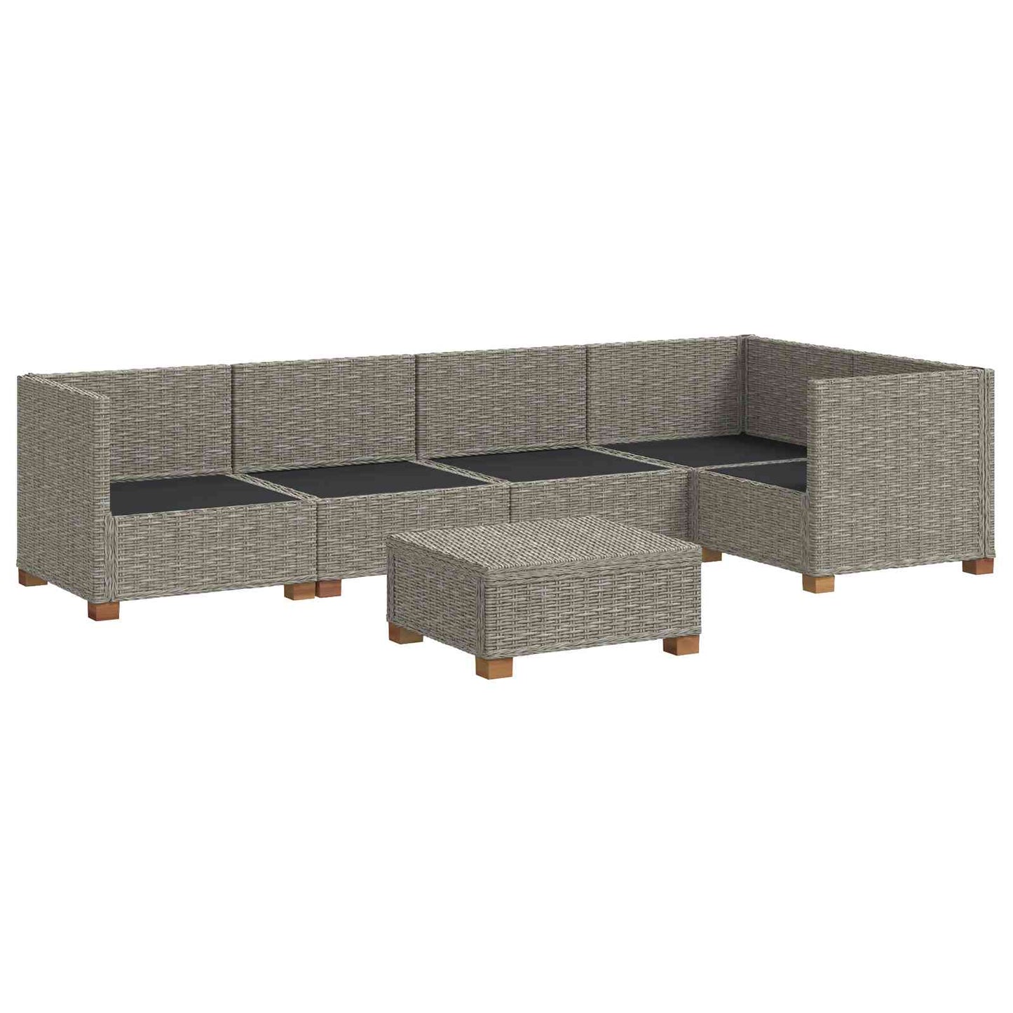 6 pcs Rattan Lounge Set with Cushions GENDT Natural Rattan