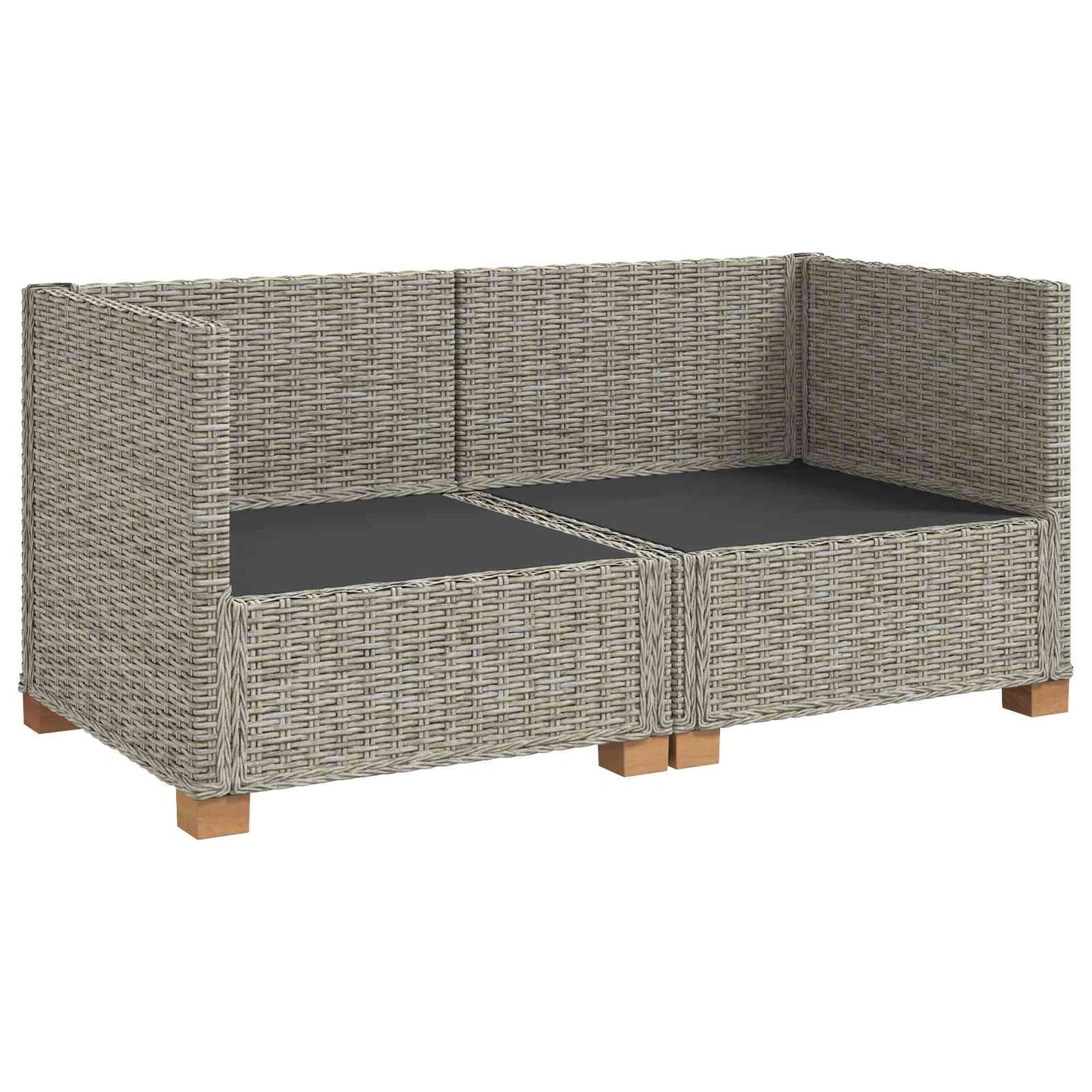 2 pcs Rattan Lounge Set with Cushions GENDT Natural Rattan