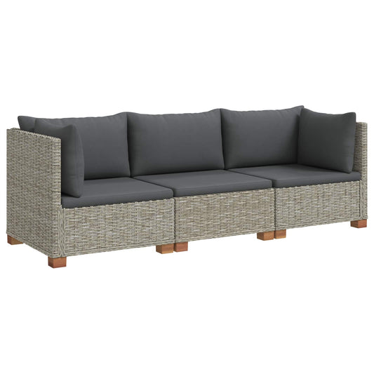 3 pcs Rattan Lounge Set with Cushions GENDT Natural Rattan