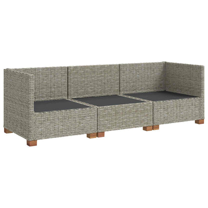3 pcs Rattan Lounge Set with Cushions GENDT Natural Rattan
