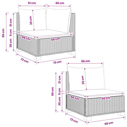 3 pcs Rattan Lounge Set with Cushions GENDT Natural Rattan