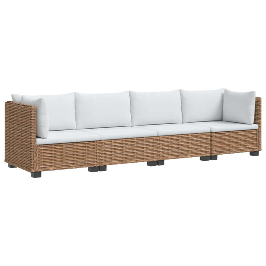 4 pcs Rattan Lounge Set with Cushions GENDT Natural Rattan