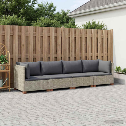 4 pcs Rattan Lounge Set with Cushions GENDT Natural Rattan