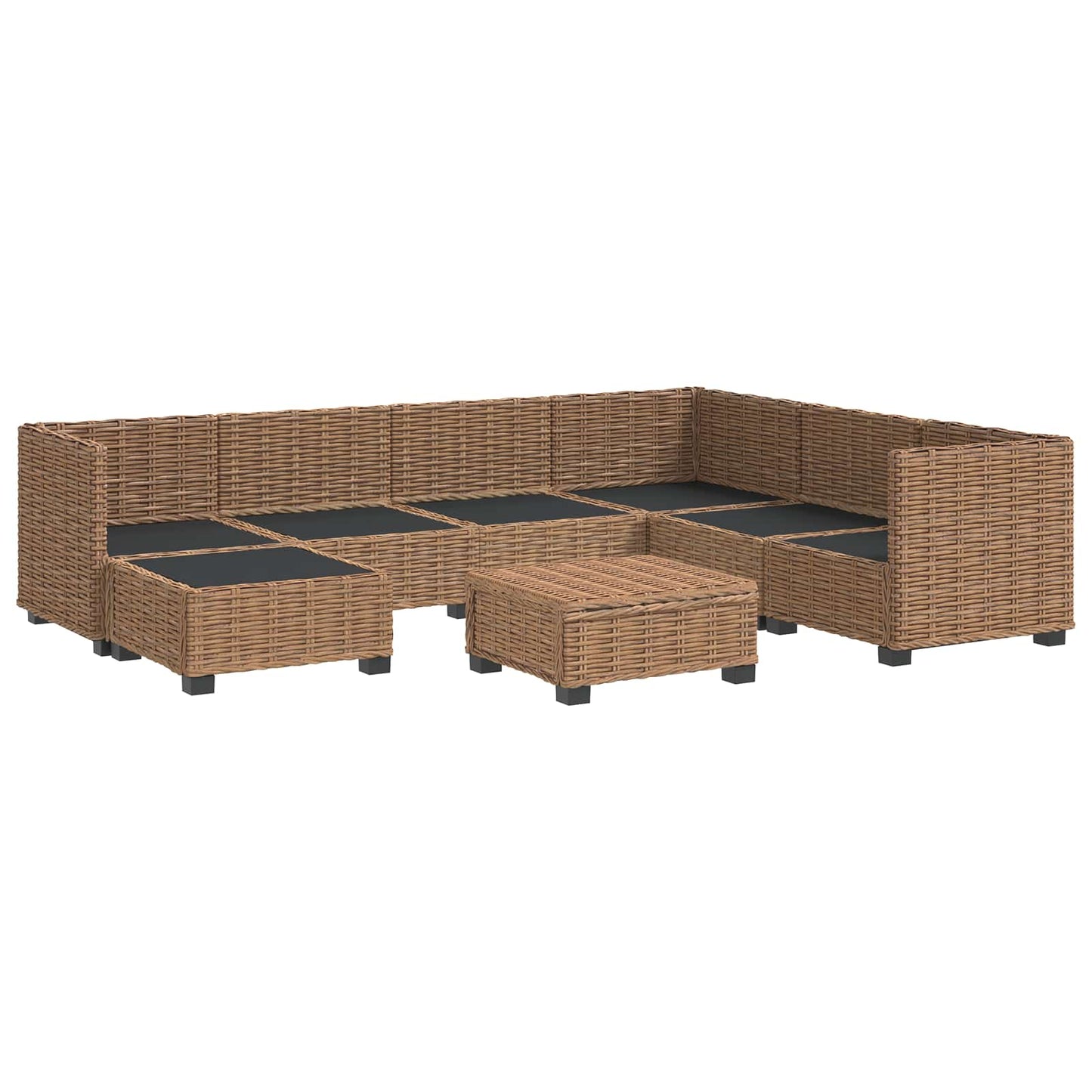8 pcs Rattan Lounge Set with Cushions GENDT Natural Rattan