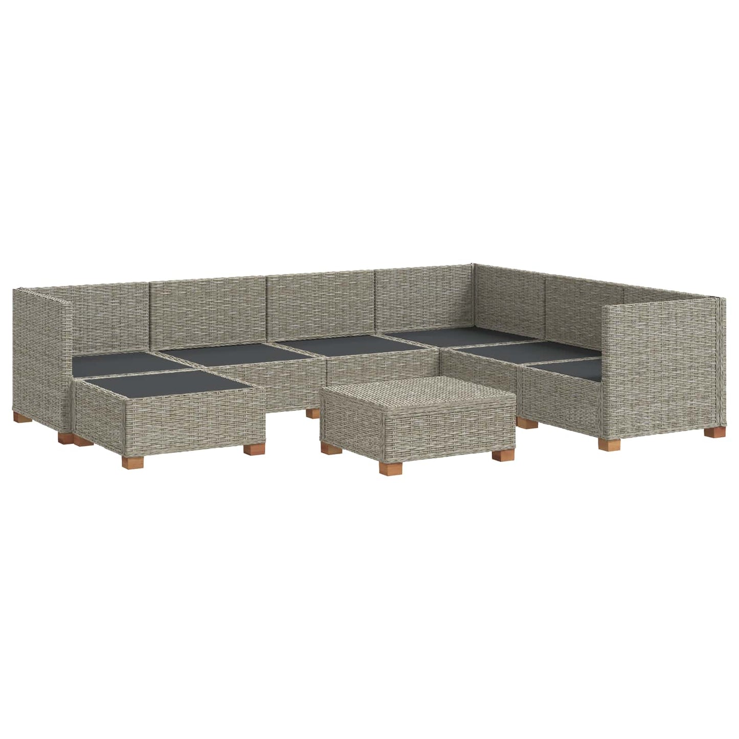 8 pcs Rattan Lounge Set with Cushions GENDT Natural Rattan