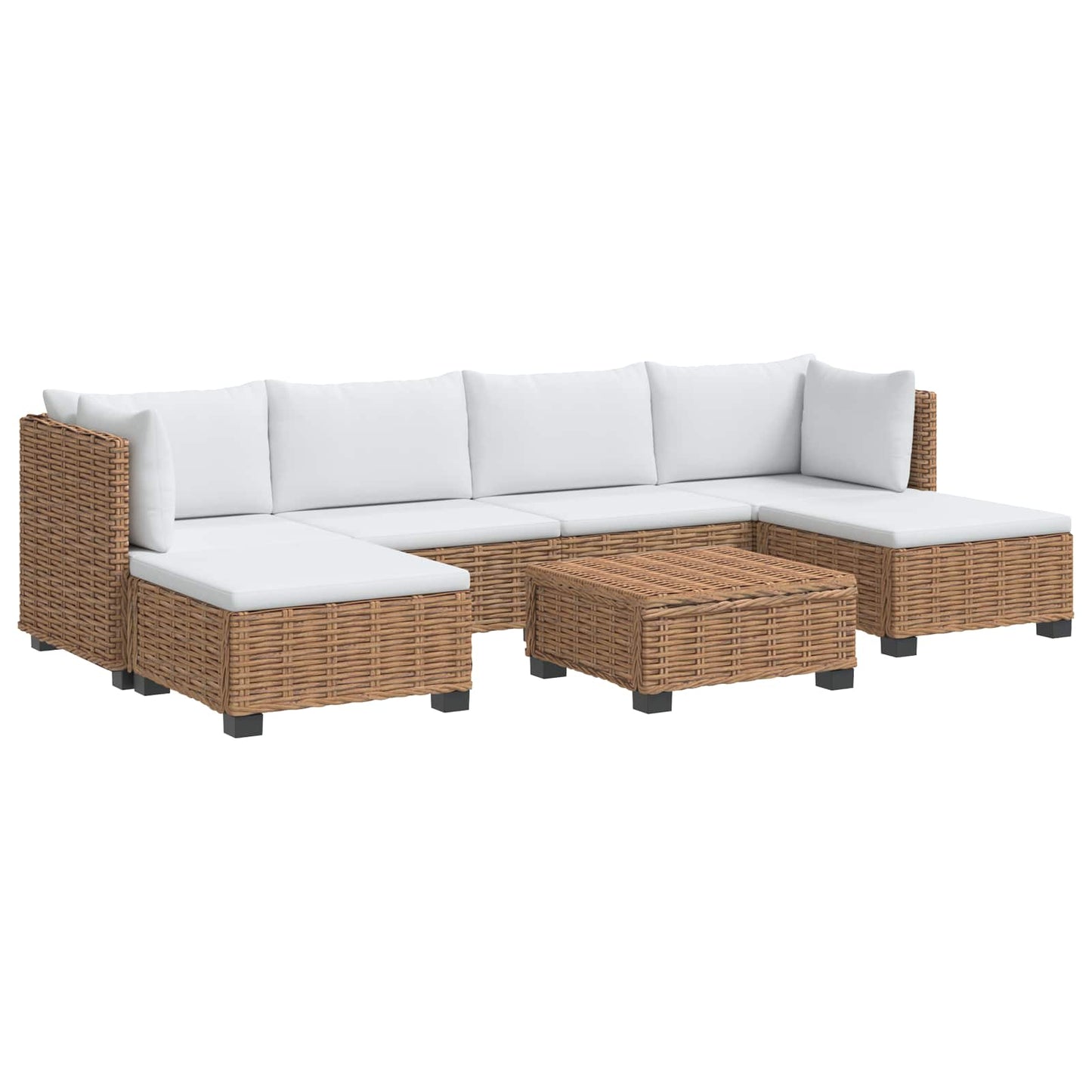 7 pcs Rattan Lounge Set with Cushions GENDT Natural Rattan