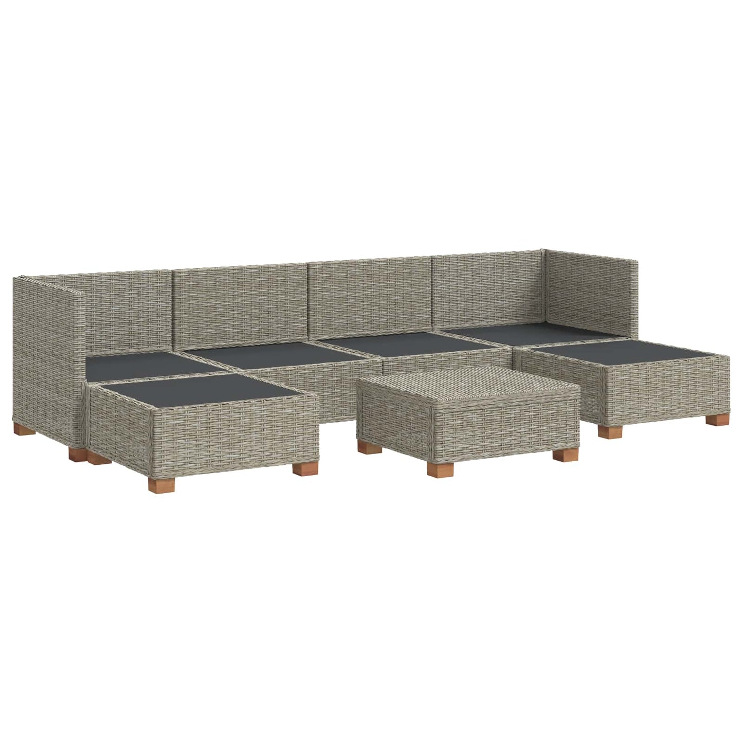 7 pcs Rattan Lounge Set with Cushions GENDT Natural Rattan