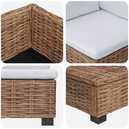 7 pcs Rattan Lounge Set with Cushions GENDT Natural Rattan