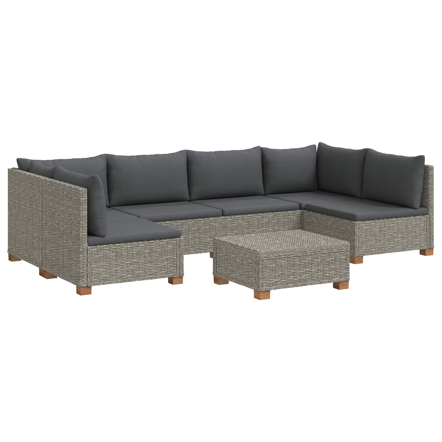 7 pcs Rattan Lounge Set with Cushions GENDT Natural Rattan