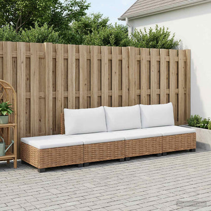 4 pcs Rattan Lounge Set with Cushions GENDT Natural Rattan