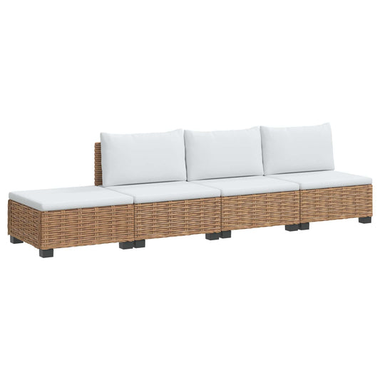 4 pcs Rattan Lounge Set with Cushions GENDT Natural Rattan