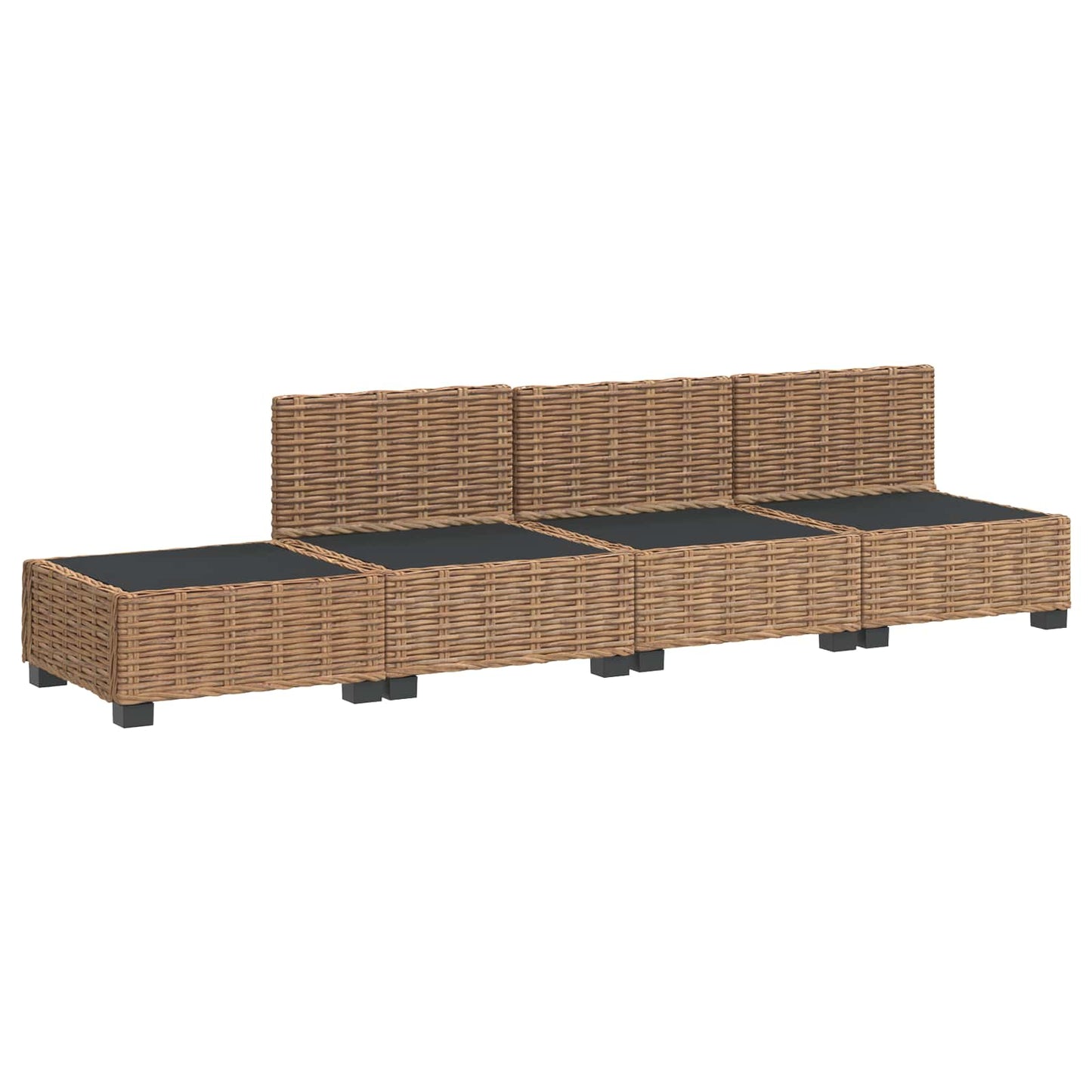 4 pcs Rattan Lounge Set with Cushions GENDT Natural Rattan