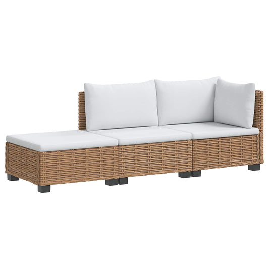 3 pcs Rattan Lounge Set with Cushions GENDT Natural Rattan