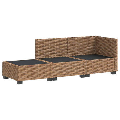 3 pcs Rattan Lounge Set with Cushions GENDT Natural Rattan