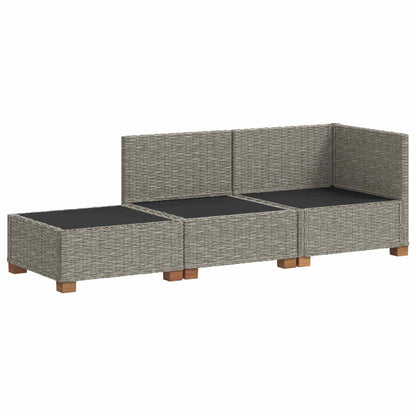 3 pcs Rattan Lounge Set with Cushions GENDT Natural Rattan