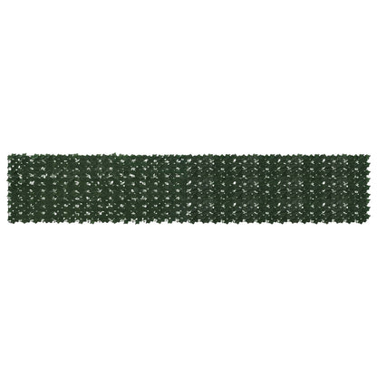 Balcony Screen with Leaves Dark Green 400 x 75 cm