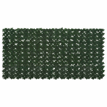 Balcony Screen with Leaves Dark Green 200 x 100 cm
