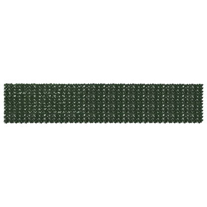 Balcony Screen with Leaves Dark Green 500 x 100 cm