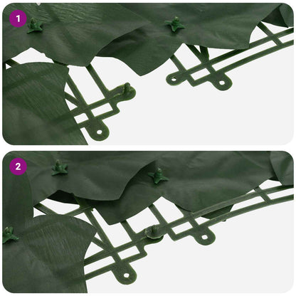 Balcony Screen with Leaves Dark Green 500 x 150 cm