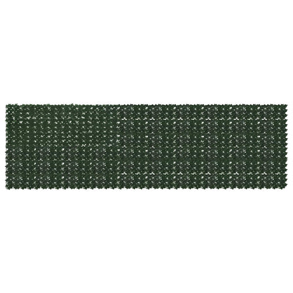 Balcony Screen with Leaves Dark Green 500 x 150 cm