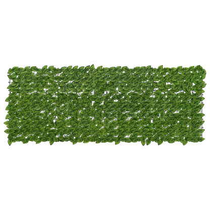 Balcony Screen with Leaves Green and Yellow 200 x 75 cm