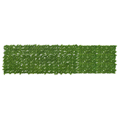 Balcony Screen with Leaves Green and Yellow 300 x 75 cm