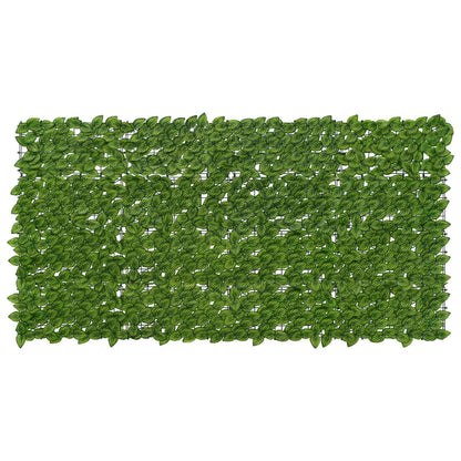 Balcony Screen with Leaves Green and Yellow 200 x 100 cm