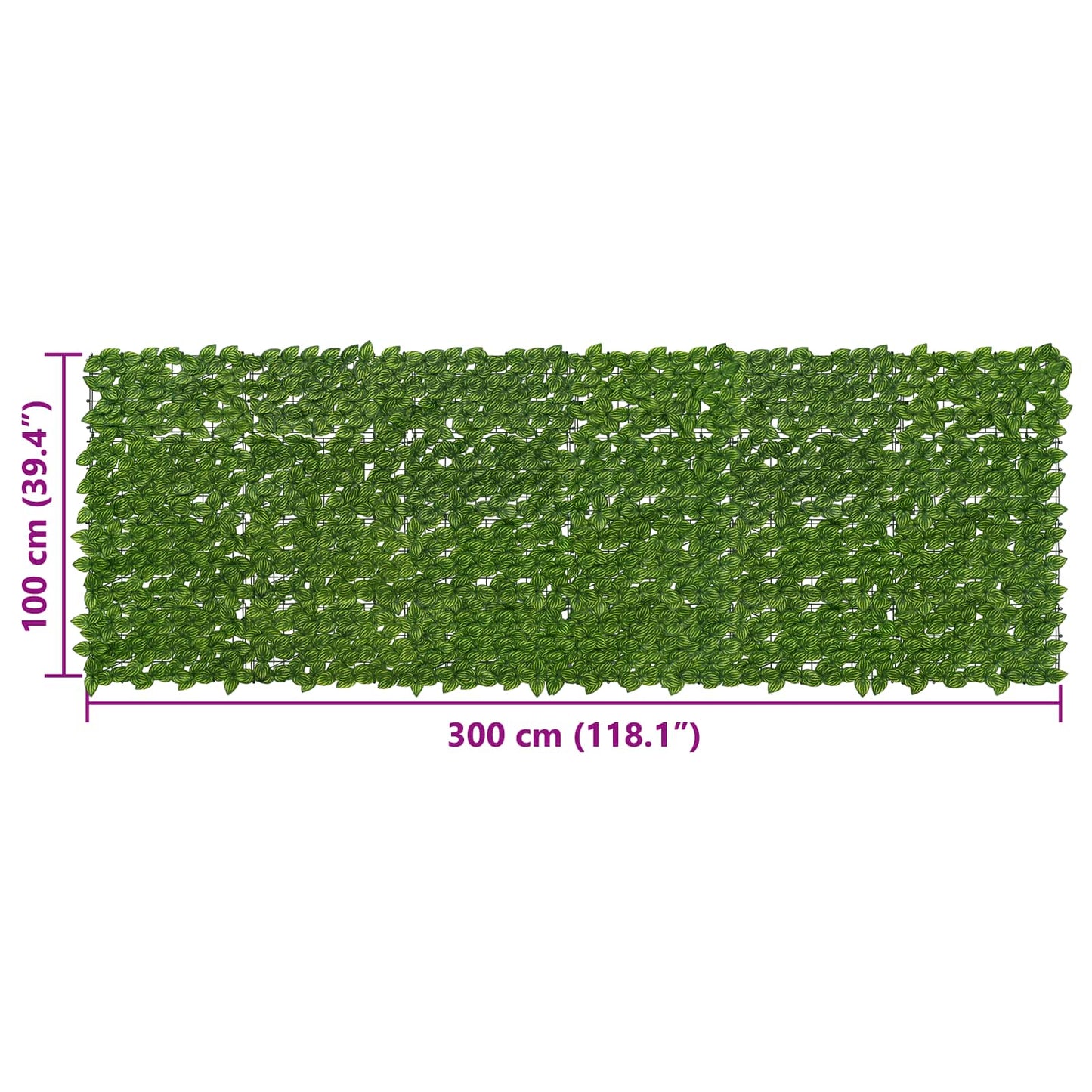 Balcony Screen with Leaves Green and Yellow 300 x 100 cm