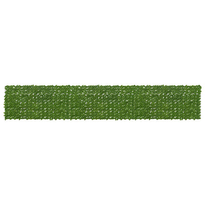 Balcony Screen with Leaves Green and Yellow 600 x 100 cm