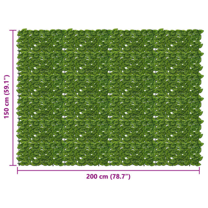 Balcony Screen with Leaves Green and Yellow 200 x 150 cm