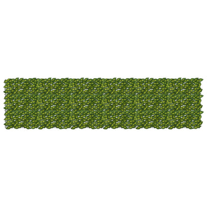 Balcony Screen with Leaves Green and Yellow 300 x 75 cm